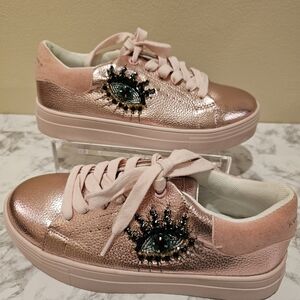 Kurt Geiger Pink Kids Sneakers...New..Size 5